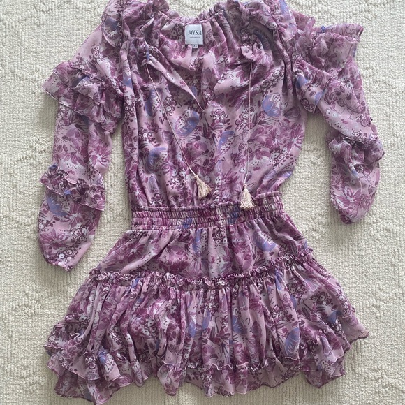 Misa Los Angeles Dresses & Skirts - Purple misa tiered dress